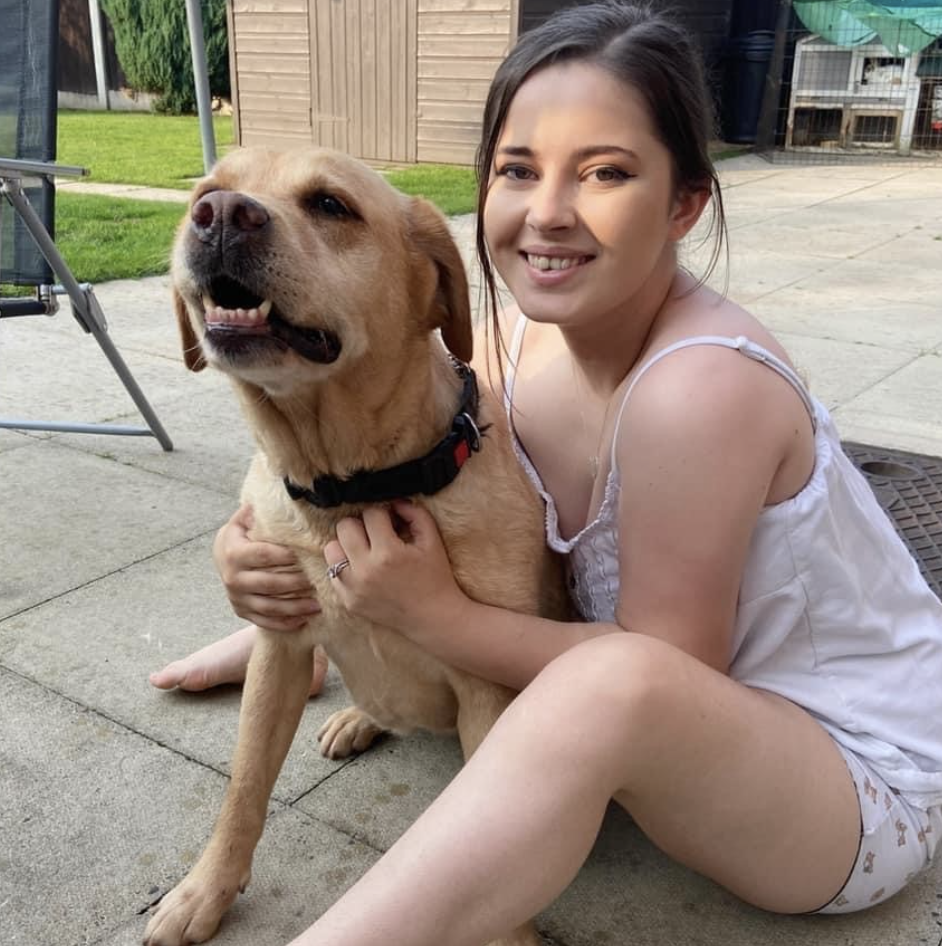 woman with a dog